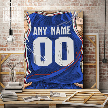 Philadelphia 76ers Jersey Custom Canvas Print Wall Art for Boy Girl Men Women Basketball Personalized Canvas Art